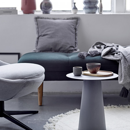 Banc velours vert pieds bois Bloomingville