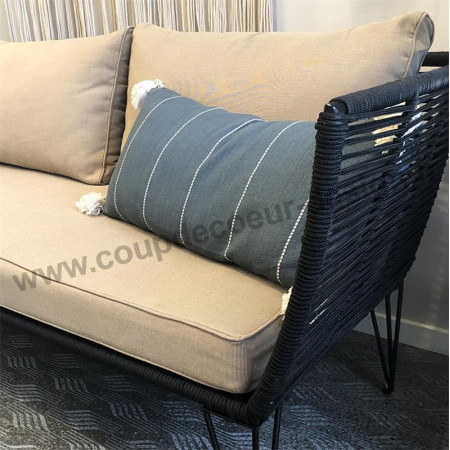 Canapé de jardin design noir et beige Bloomingville - Forest 
