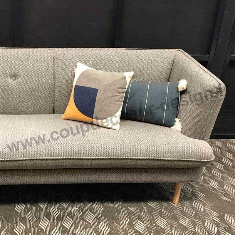 Canapé scandinave gris 2 places dossier capitonné - Grey 