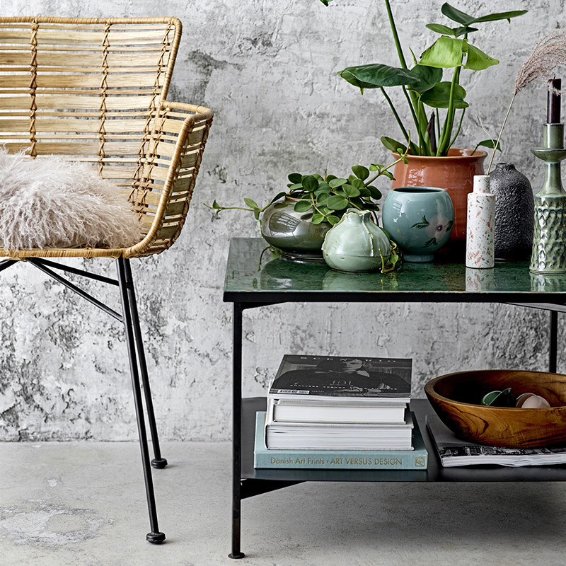 Chaise rotin design avec accoudoirs Bloomingville - Lena 