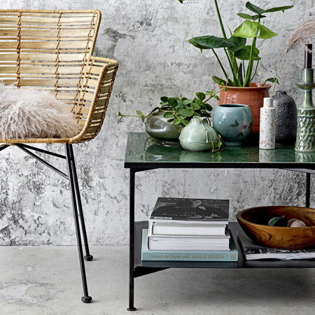 Chaise rotin design avec accoudoirs Bloomingville - Lena 