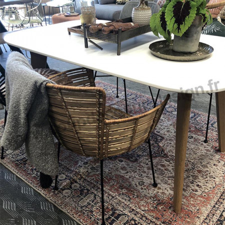 Chaise rotin design avec accoudoirs Bloomingville - Lena 