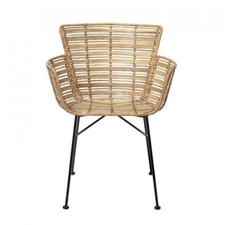 Chaise rotin design avec accoudoirs Bloomingville - Lena 