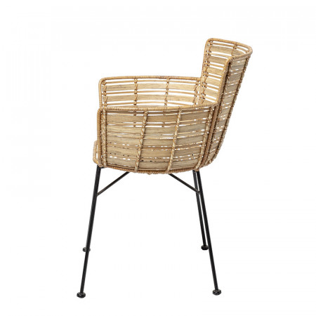 Chaise rotin design avec accoudoirs Bloomingville - Lena 