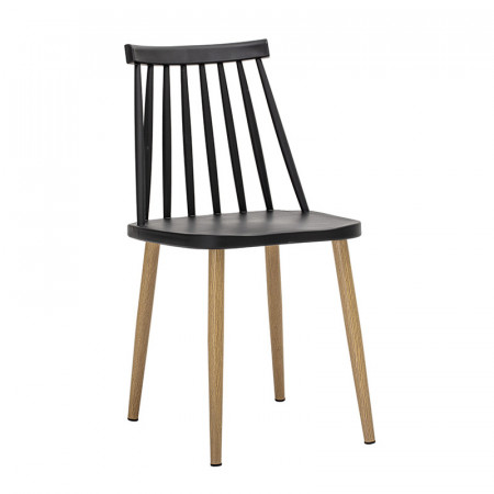 Chaise de jardin design à barreaux noir