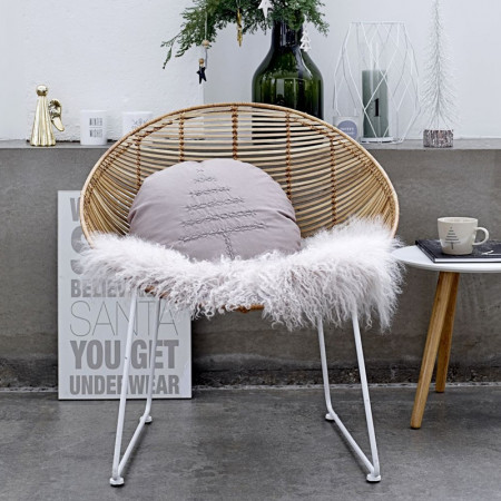 Chaise rotin design pied métal blanc Bloomingville - Lena