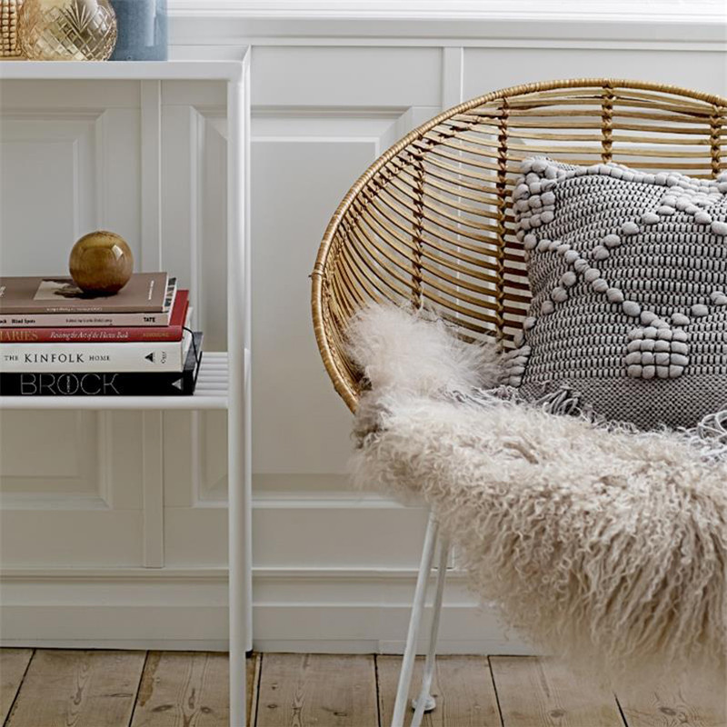 Chaise rotin pied métal blanc Bloomingville - Lena