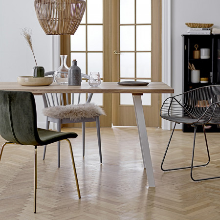 Chaise design large en métal chromé Bloomingville