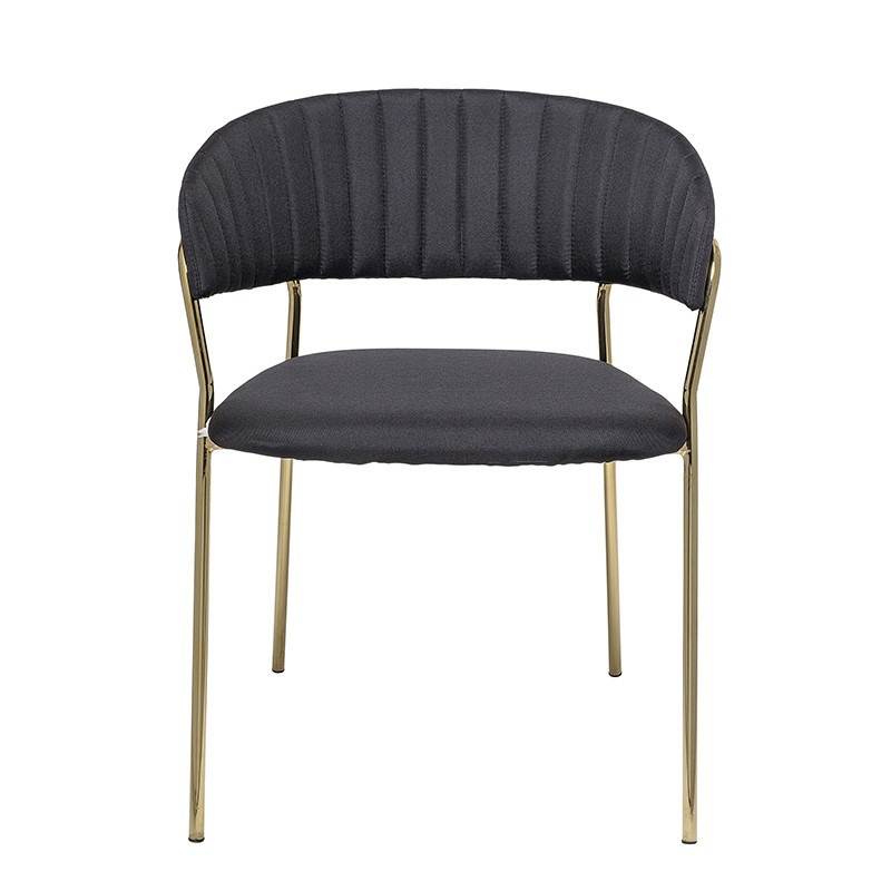 Chaise vintage grise pied doré avec accoudoirs Bloomingville