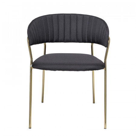 Chaise vintage grise pied doré avec accoudoirs Bloomingville