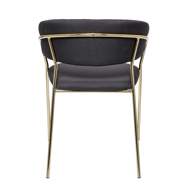 Chaise grise vintage avec accoudoirs pied doré Bloomingville - Jil 
