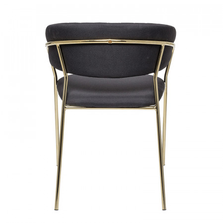 Chaise grise vintage avec accoudoirs pied doré Bloomingville - Jil 