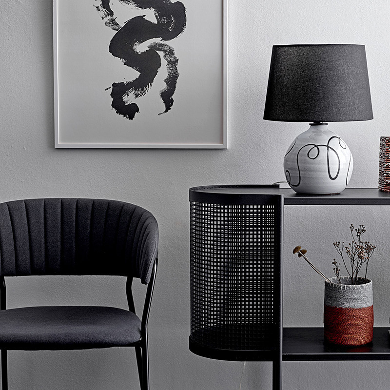 Chaise design grise vintage avec accoudoirs Bloomingville
