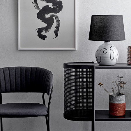 Chaise design grise vintage avec accoudoirs Bloomingville