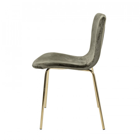 Chaise design velours vert pieds dorés Bloomingville - Fland 