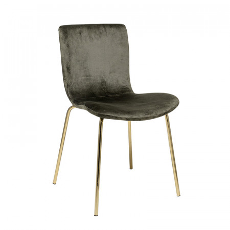 Chaise velours vert design pieds dorés Bloomingville