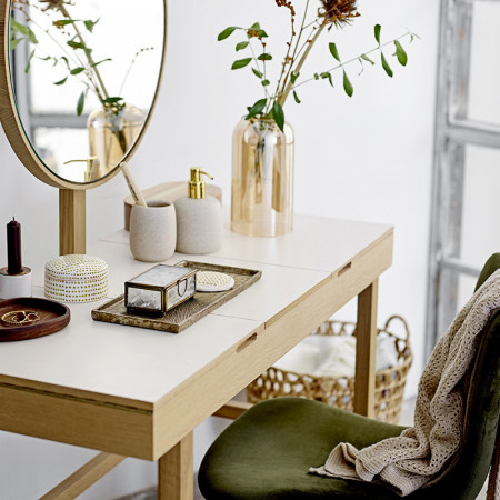 Chaise design velours vert kaki Bloomingville - Fland