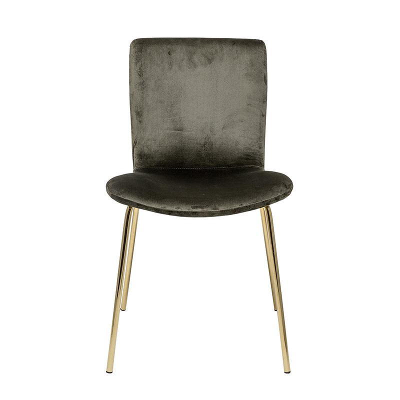 Chaise design velours vert pieds dorés Bloomingville - Fland 