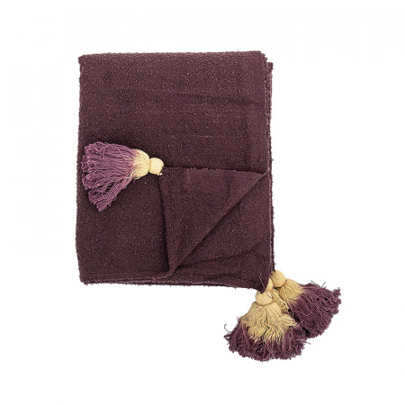 Plaid violet à pompons Bloomingville - Viva 