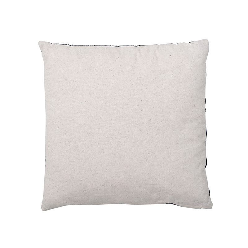 Coussin bleu avec déco pompons Bloomingville 50x50 - Céli 