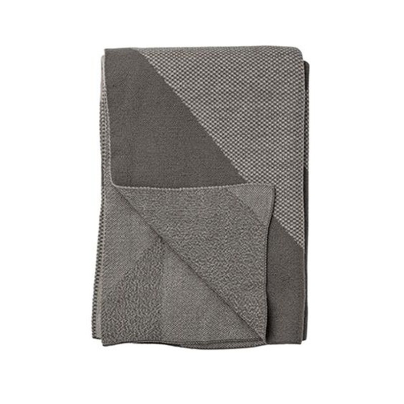 Plaid en laine gris design Bloomingville