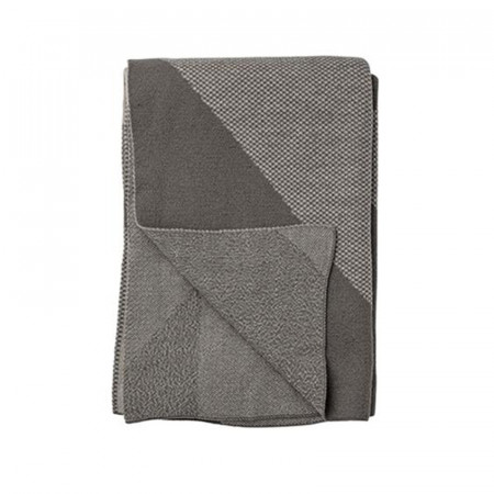 Plaid en laine gris design Bloomingville