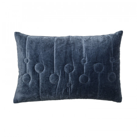 Coussin bleu velours Bloomingville 60x40