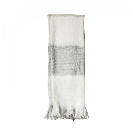 Plaid chaud gris et blanc acrylique Bloomingville - Sola 