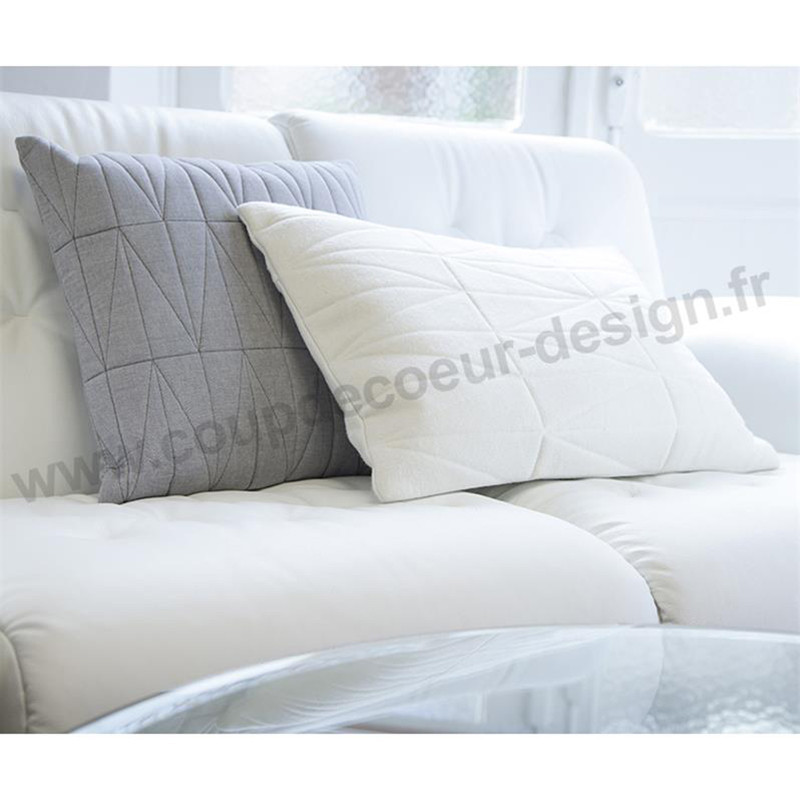 Coussin blanc matelassé design Bloomingville 60x40 - Cotton 