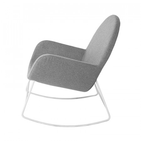 Rocking chair scandinave gris et pied métal blanc Bloomingville - Seaside 