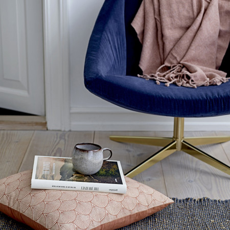 Fauteuil pivotant velours bleu pied doré Bloomingville - Sool