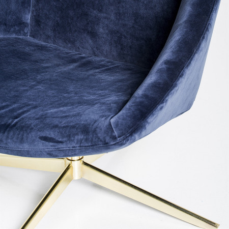 Fauteuil velours bleu pivotant Bloomingville