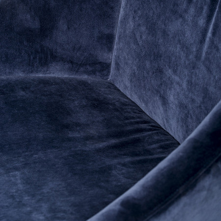 Fauteuil velours bleu pivotant pied doré Bloomingville - Sool 