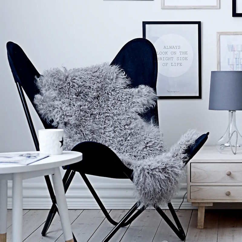 Fauteuil papillon noir en tissu Bloomingville - Butterfly