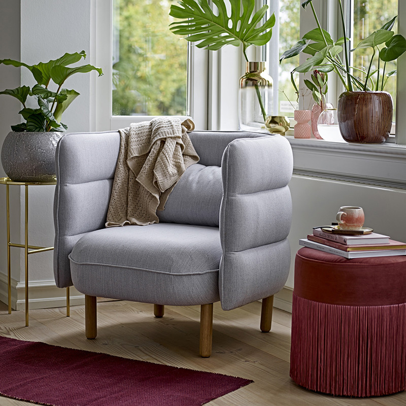 Fauteuil Bloomingville gris clair scandinave