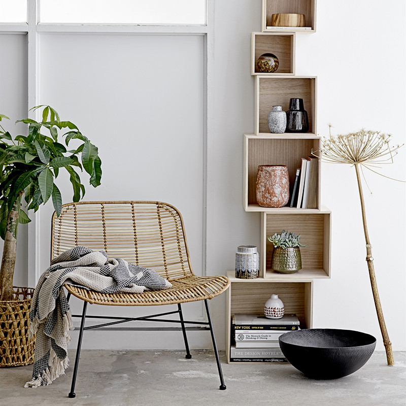 Fauteuil bas en rotin tressé Bloomingville design
