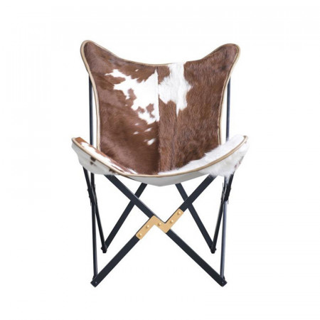 Fauteuil papillon peau de vache design Bloomingville