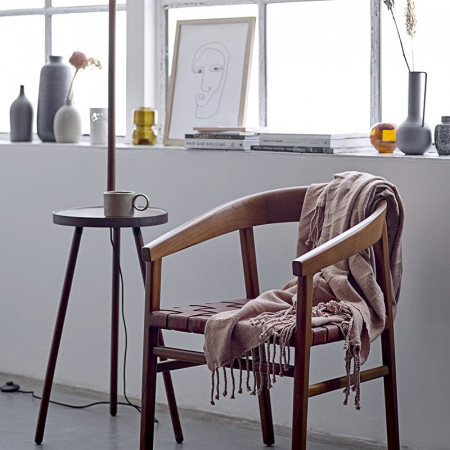 Chaise cuir tressé marron design Bloomingville