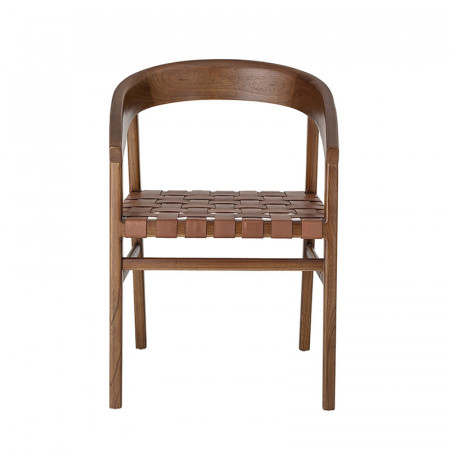 Chaise design en cuir tressé marron Bloomingville - Nels 