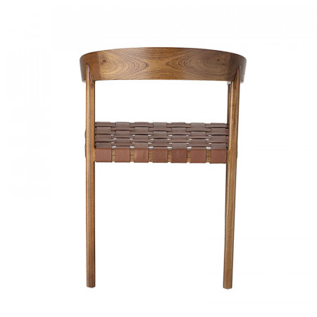 Chaise design en cuir tressé marron Bloomingville - Nels 