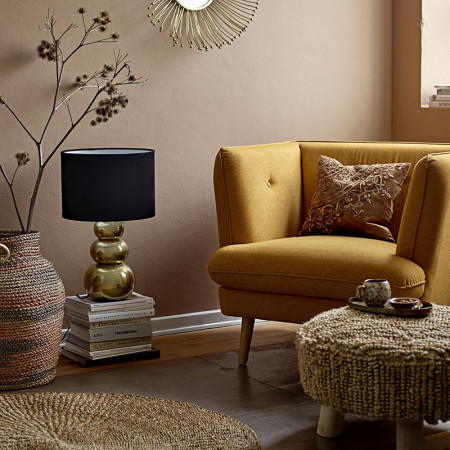 Fauteuil jaune moutarde scandinave