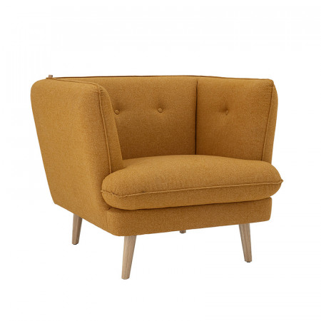 Fauteuil scandinave jaune moutarde scandinave