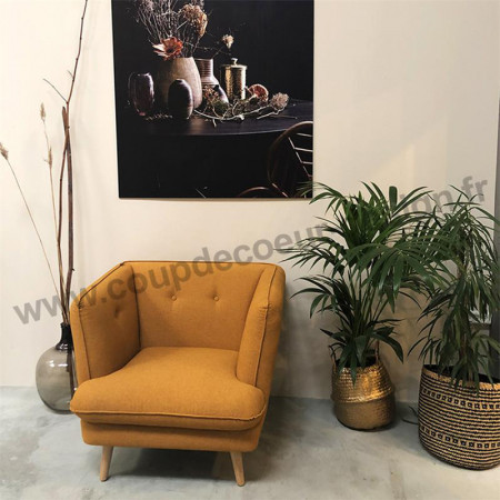 Fauteuil jaune moutarde scandinave Bloomingville