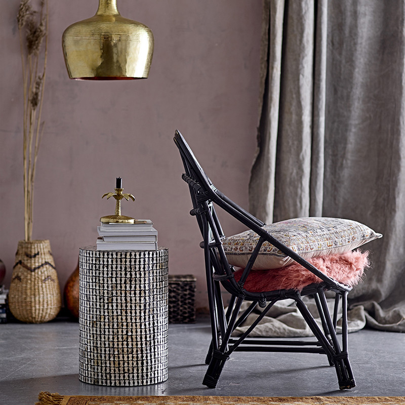 Fauteuil lounge en rotin noir design Bloomingville