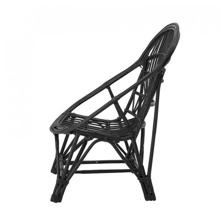 Fauteuil lounge en rotin noir design vintage Bloomingville