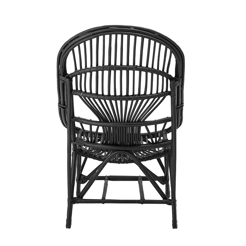 Fauteuil lounge en rotin noir design - Laurie 
