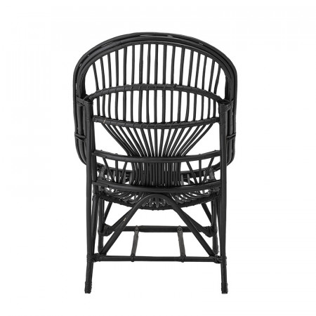 Fauteuil lounge en rotin noir design - Laurie 
