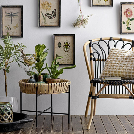 Chaise en rotin naturel et noir design Bloomingville