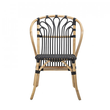 Chaise rotin naturel et noir design Bloomingville