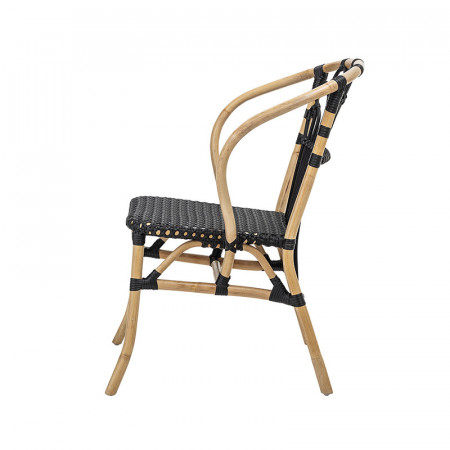 Chaise design en rotin naturel et noir Bloomingville